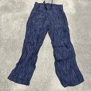 Athleta Pants Womens 6 Petite Cabo Linen Wide Leg Blue